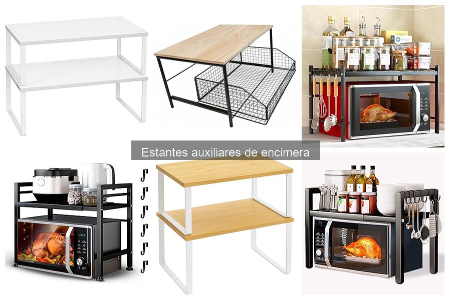 Alternativas a estantes auxiliares de encimera en cocina