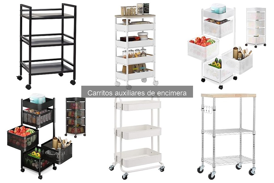Comparativa de carritos auxiliares de encimera: madera vs metal