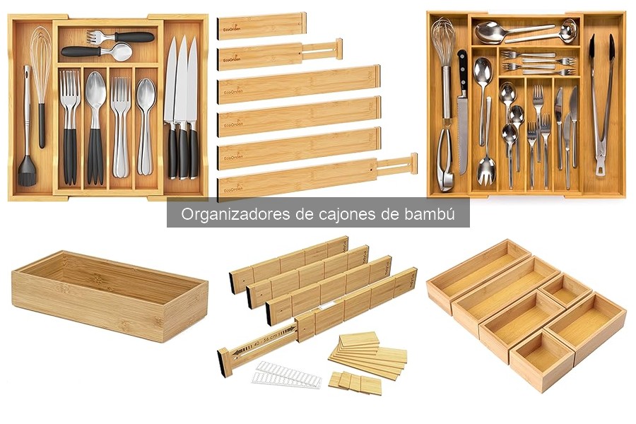 Comparativa de organizadores de bambú vs plástico y metal