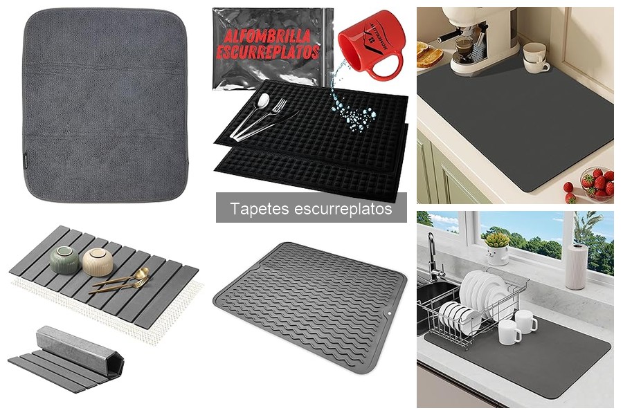 Comparativa de Tapetes Escurreplatos de Silicona y Tela