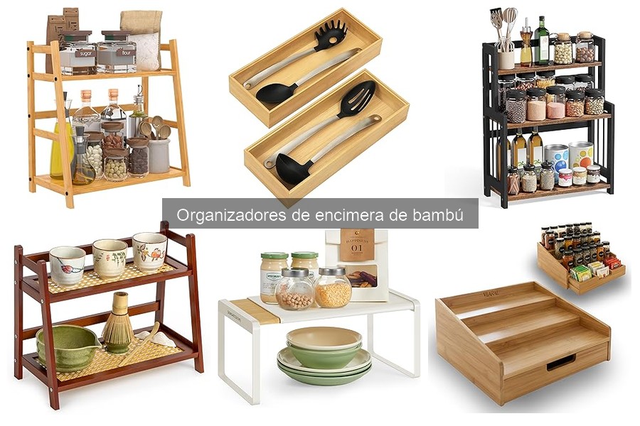 Descubre los organizadores de encimera de bambú