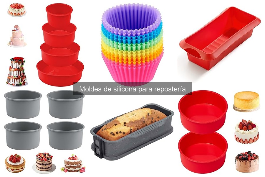 Diferentes tipos de moldes de silicona para repostería