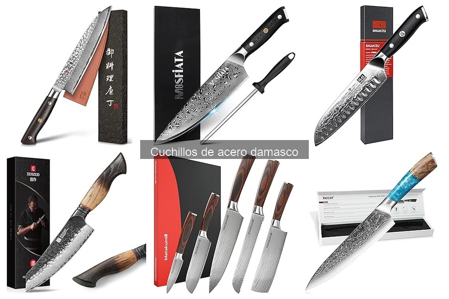 Mejores cuchillos de acero damasco para chefs profesionales