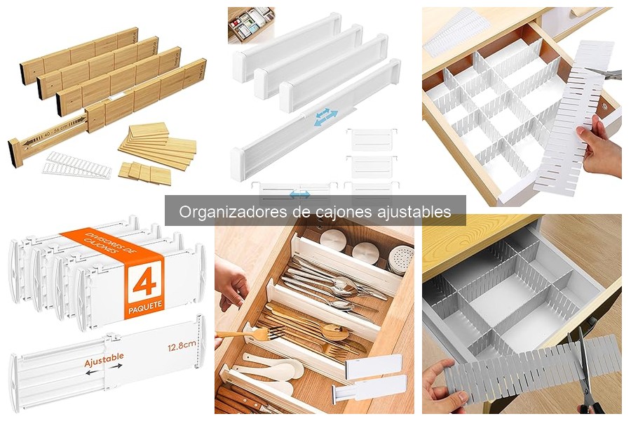 Mejores organizadores de cajones ajustables para espacios pequeños