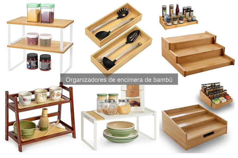 Mejores organizadores de encimera de bambú para cocinas pequeñas