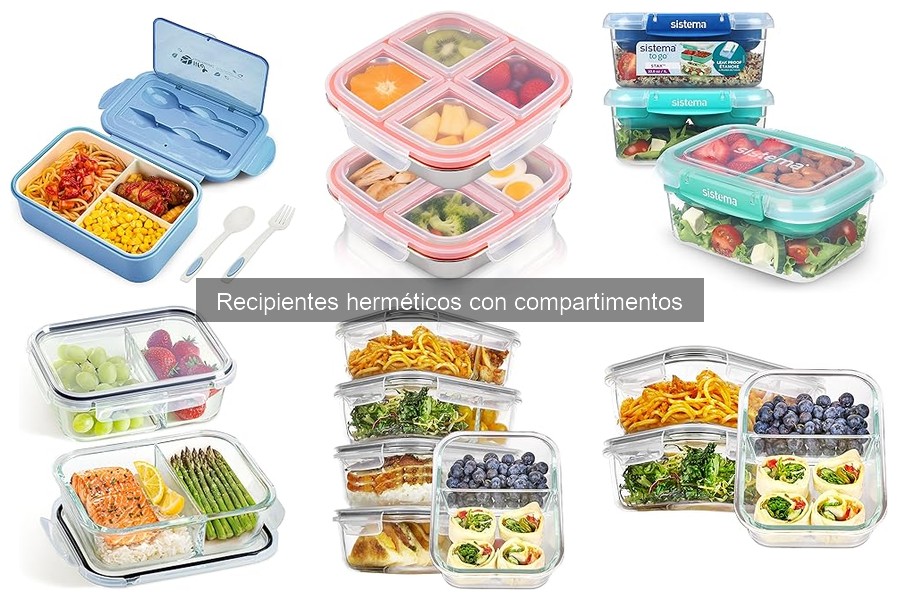 Mejores recipientes herméticos con compartimentos para organizar