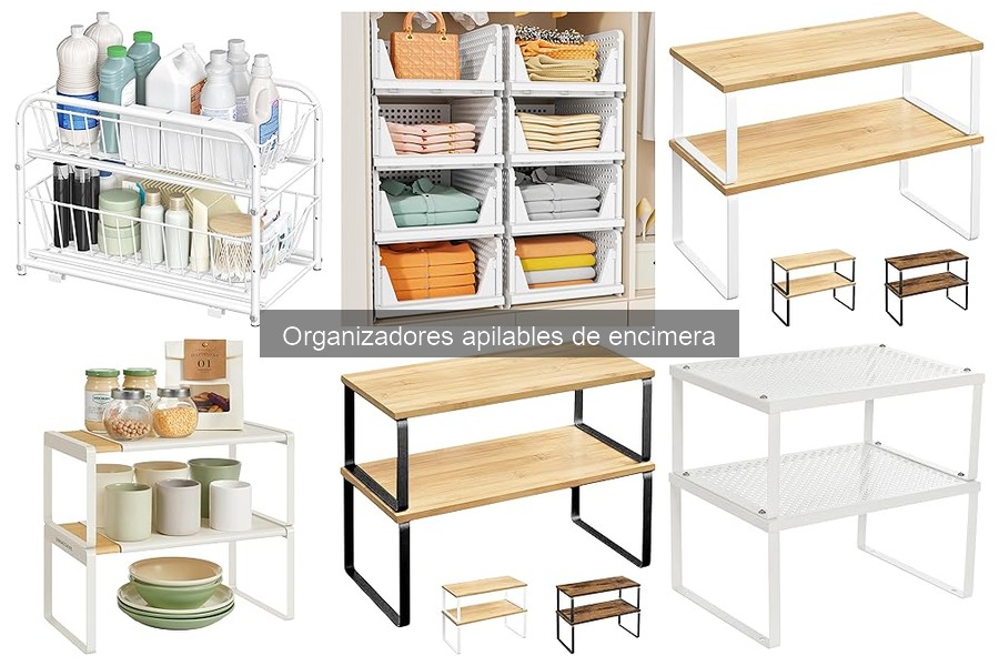 ¿Qué son los organizadores apilables de encimera?