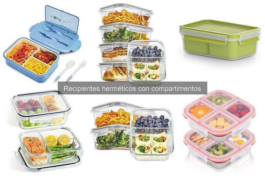 Recipientes herméticos con compartimentos: plástico vs vidrio