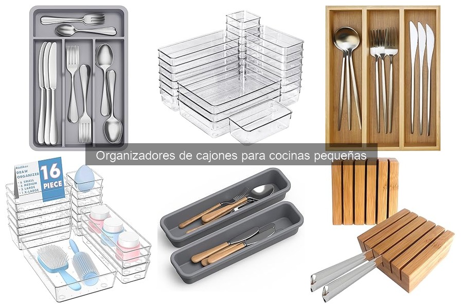 Tipos de organizadores de cajones para cocinas pequeñas