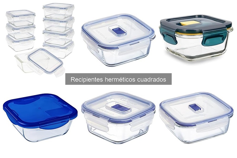 Tipos de recipientes herméticos cuadrados y sus usos