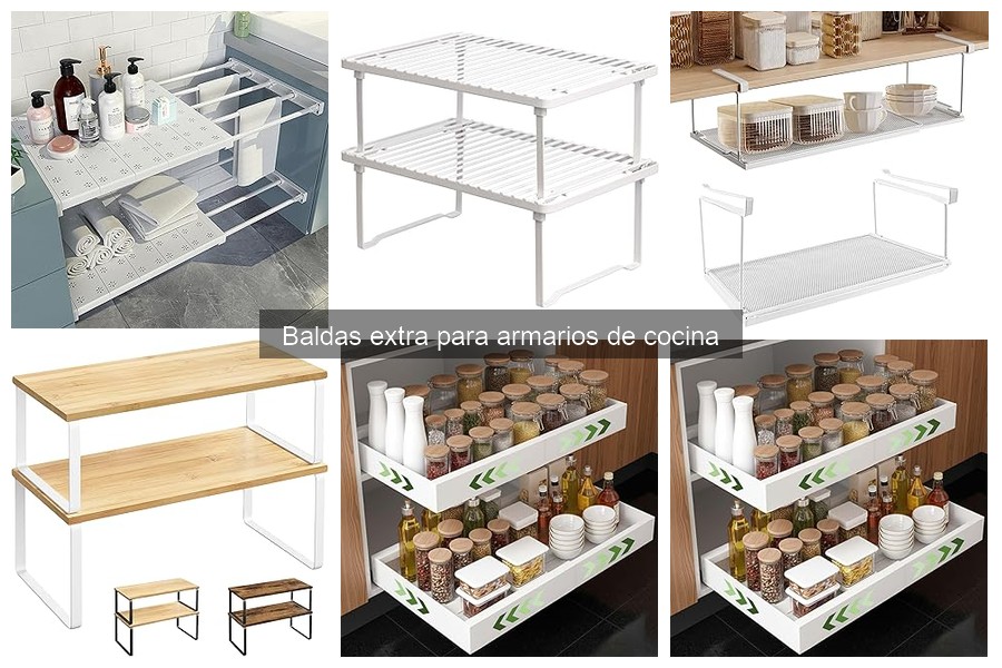 Ventajas de usar baldas extra en armarios de cocina